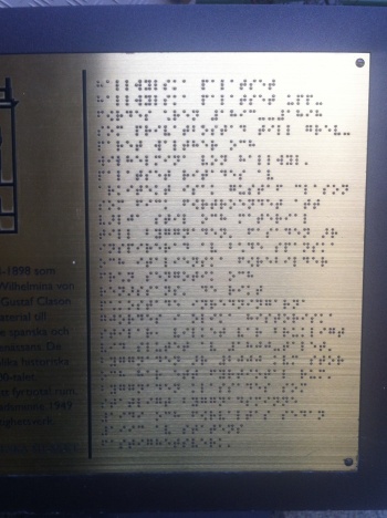Photo stoRy for today™- Braille at the Hallwyll Museum